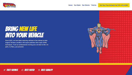 New Life Dent Repair Website Home