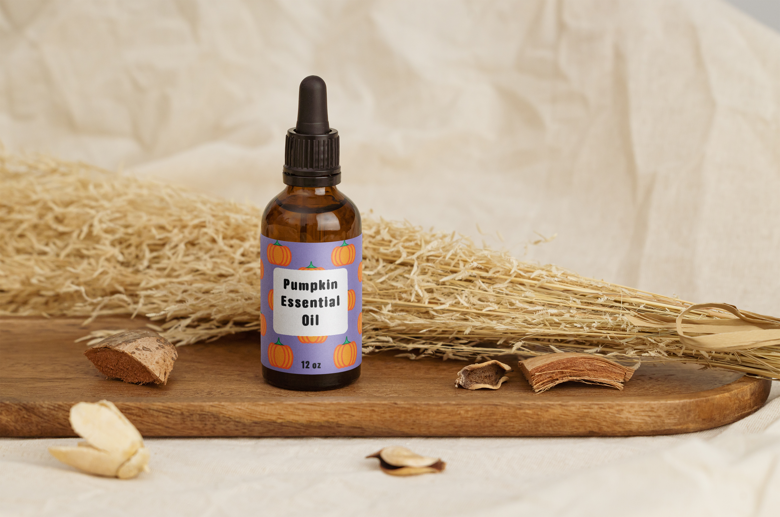 Pumpkin essential oil mockup